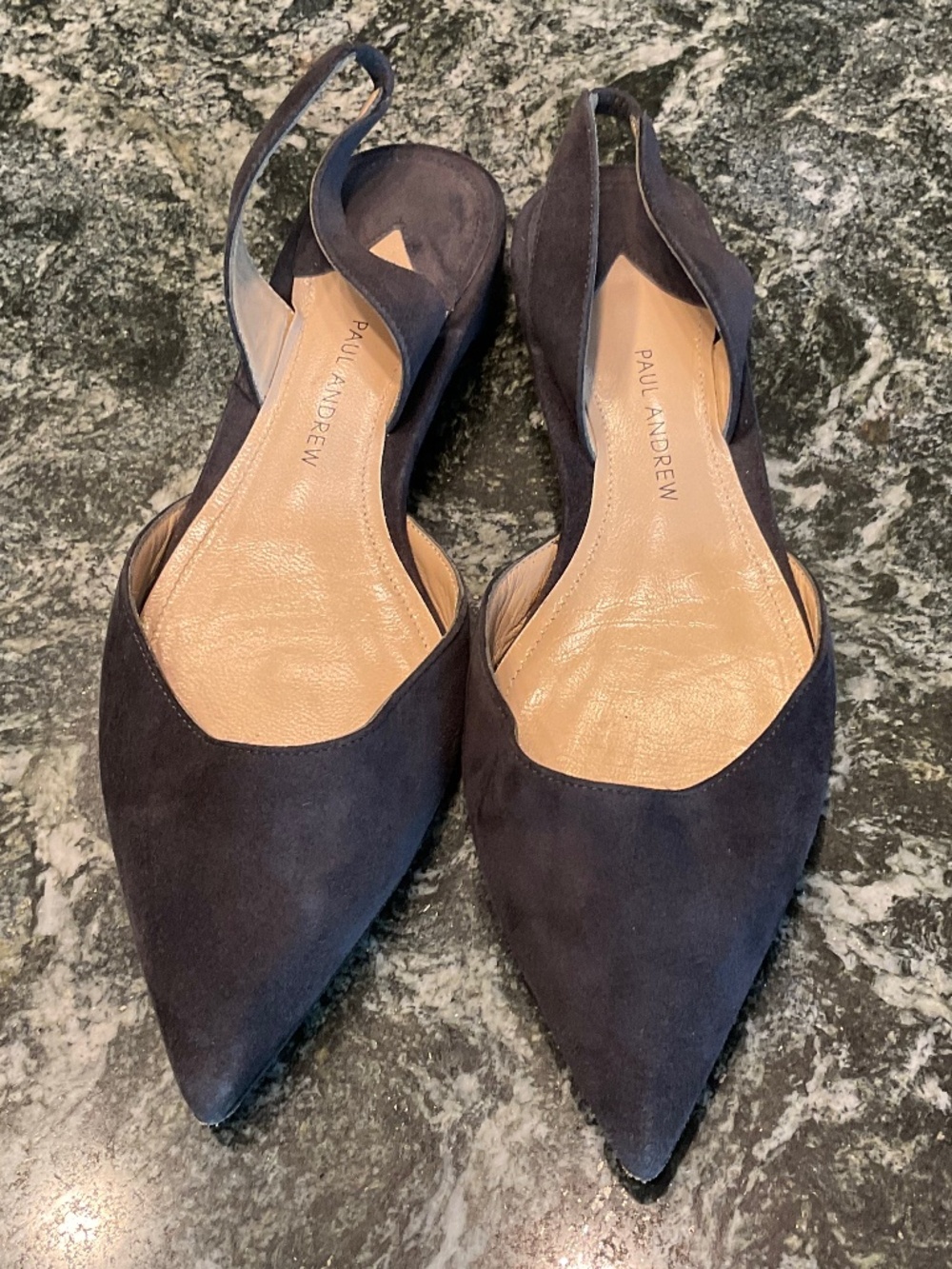 Paul Andrew Black suede sling back espadrille. Size 6.5